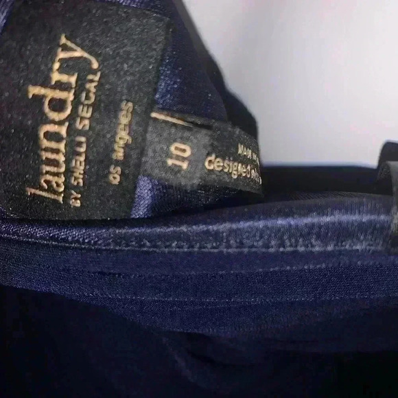 Laundry by Shelli Segal Little Navy Blue Stretch Midi Dress size 10 - Picture 4 of 10